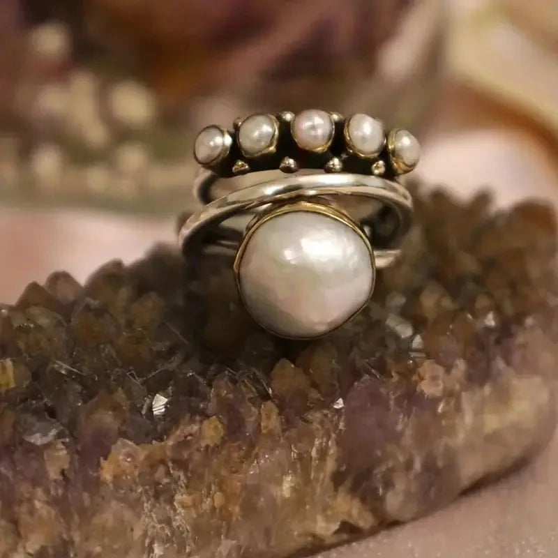 Multi-layer beaded ring set