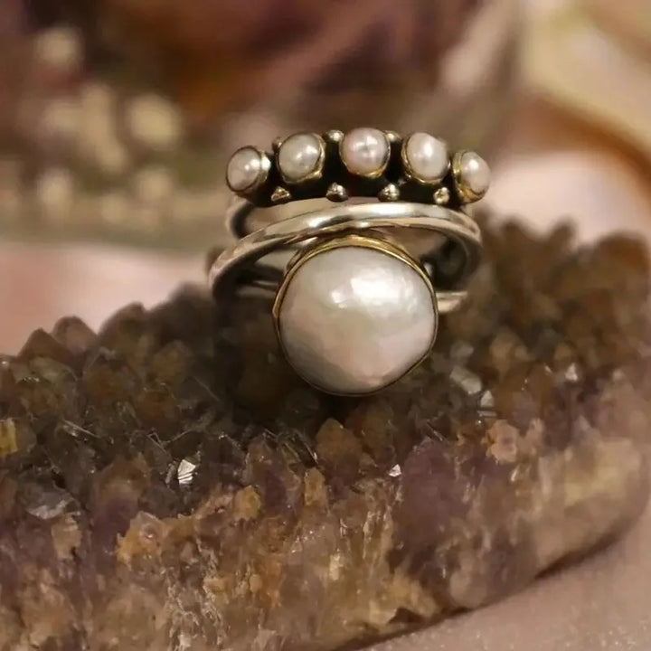 Multi-layer beaded ring set