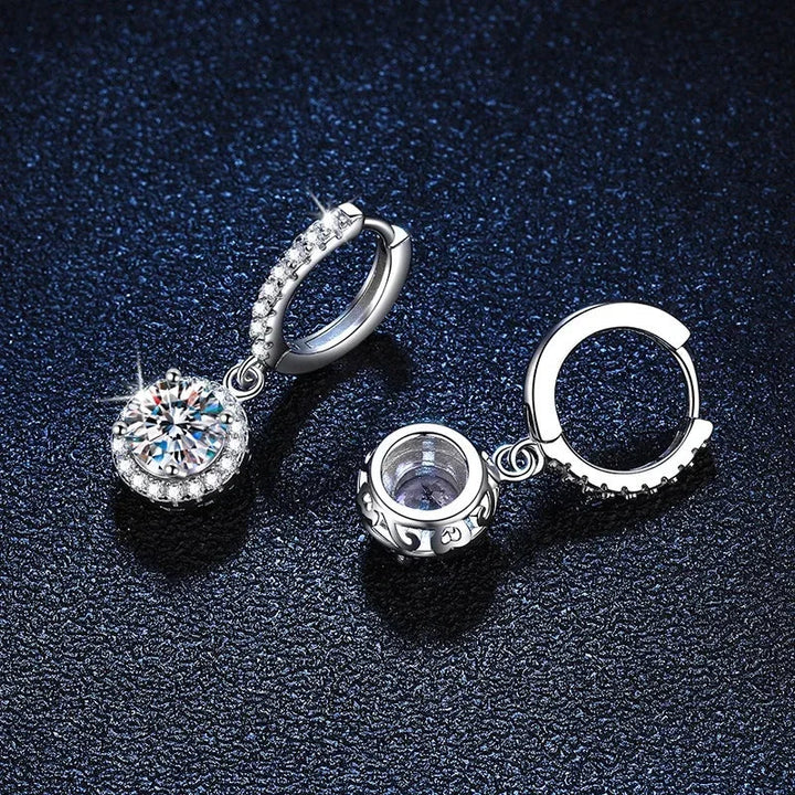 Sterling Silver Earrings with 1 Carat Moissanite - Haller