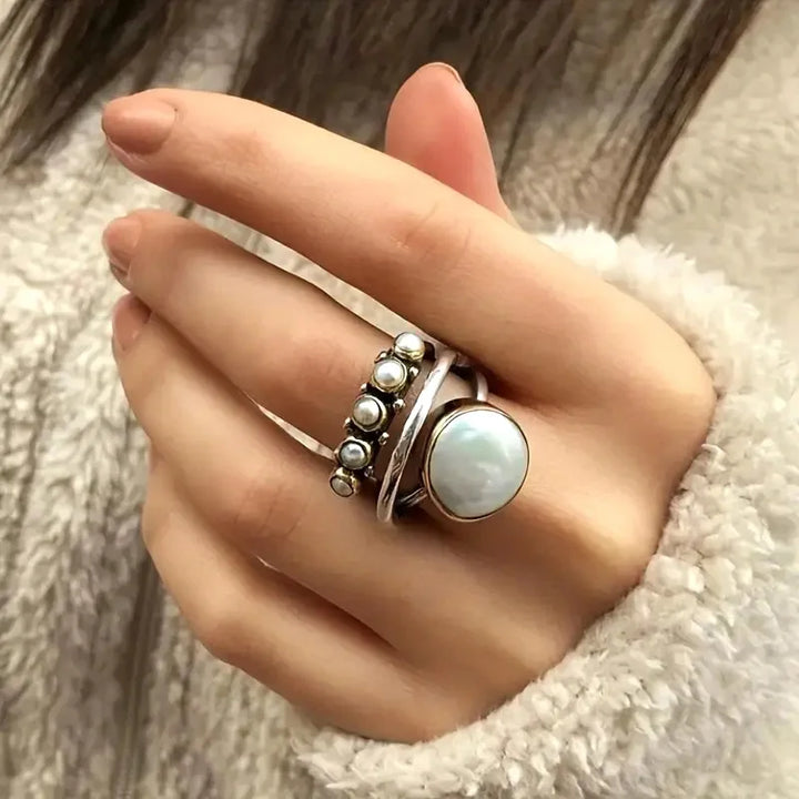 Multi-layer beaded ring set
