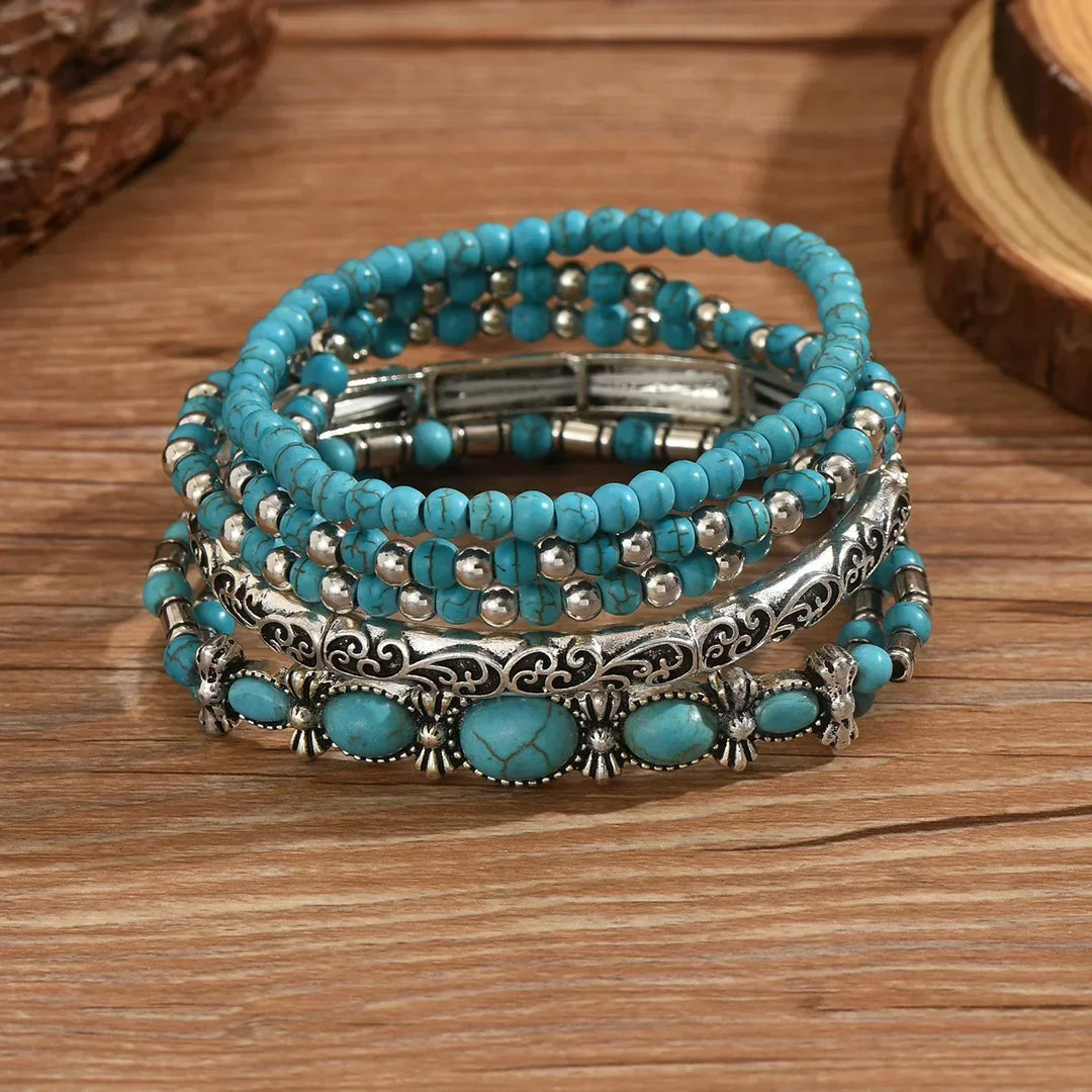 Premium Turquoise Pearl Bracelet Set