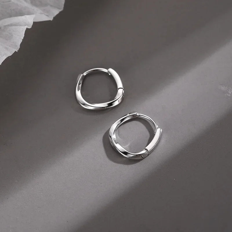 Round sterling silver earrings with inlay - Haller