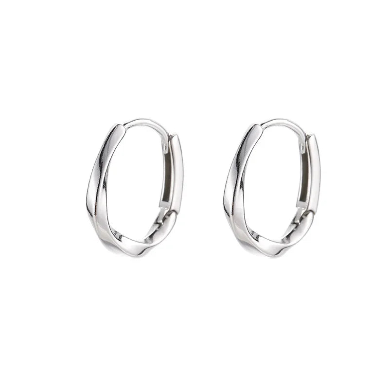Round sterling silver earrings with inlay - Haller