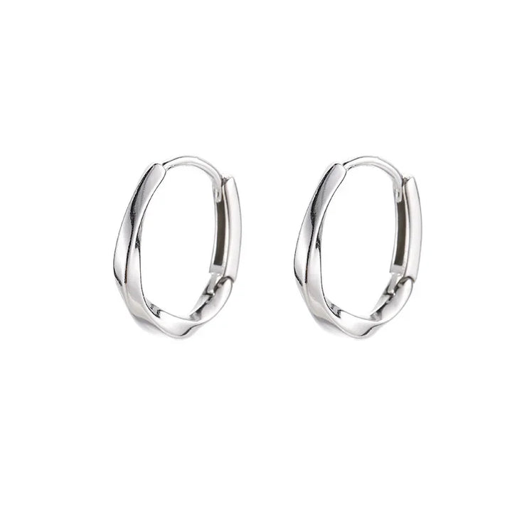Round sterling silver earrings with inlay - Haller