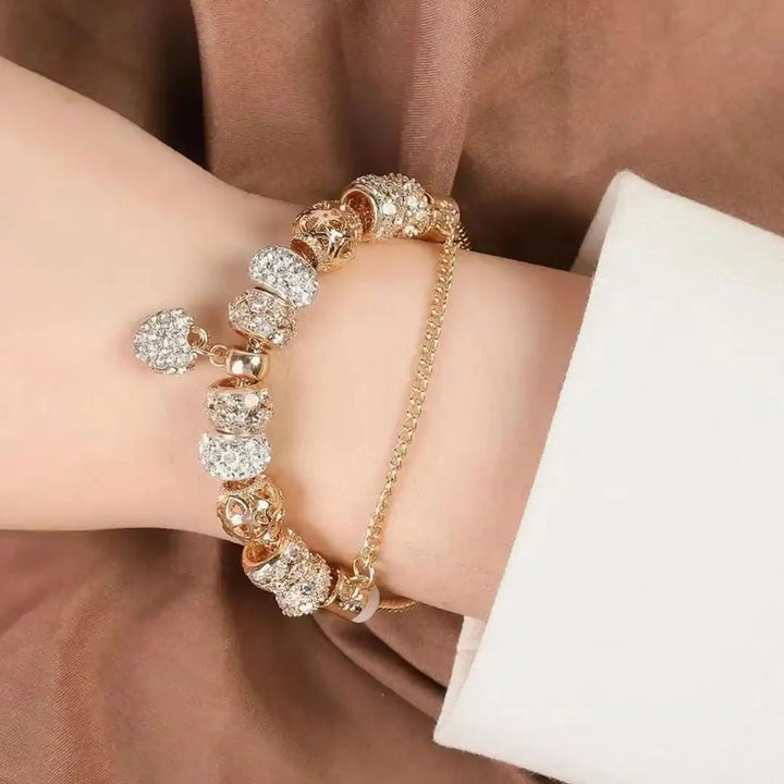 Solid gold heart bracelet