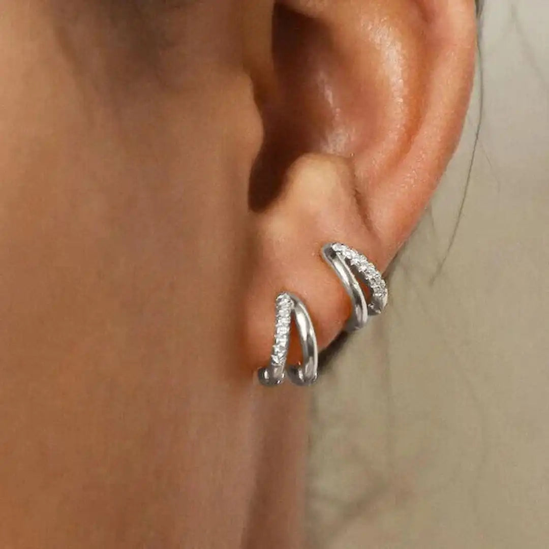 Timeless gold-tone cubic zirconia hoop earrings