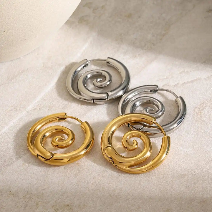 Timeless gold spiral earrings