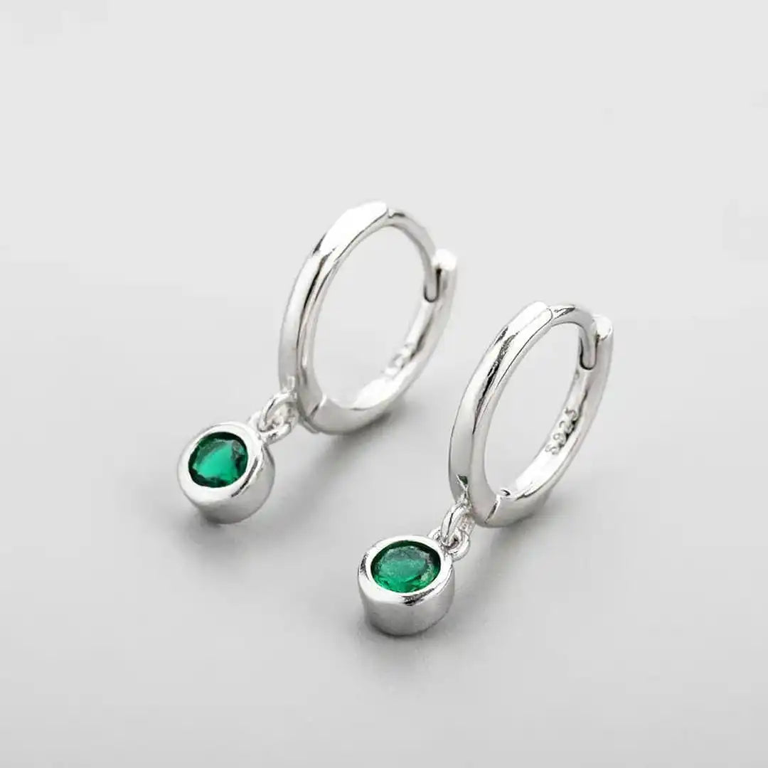 Shimmering green zircon earrings