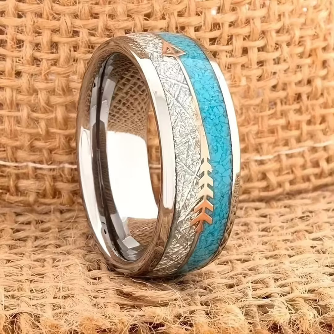 Antique silver ring with enamel