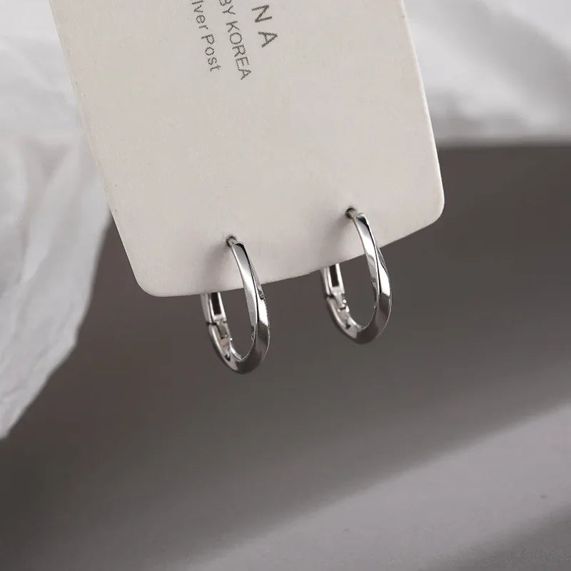 Round sterling silver earrings with inlay - Haller