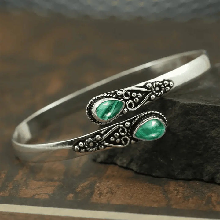 Vintage bracelet with colorful gemstones and tribal design