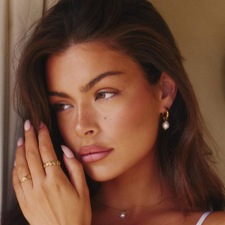 Timeless gold pearl drop earrings