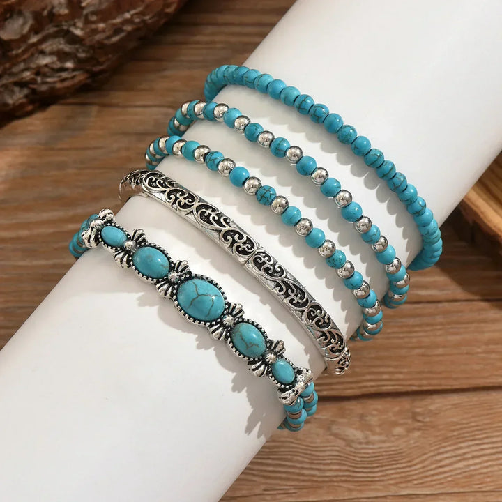 Premium Turquoise Pearl Bracelet Set