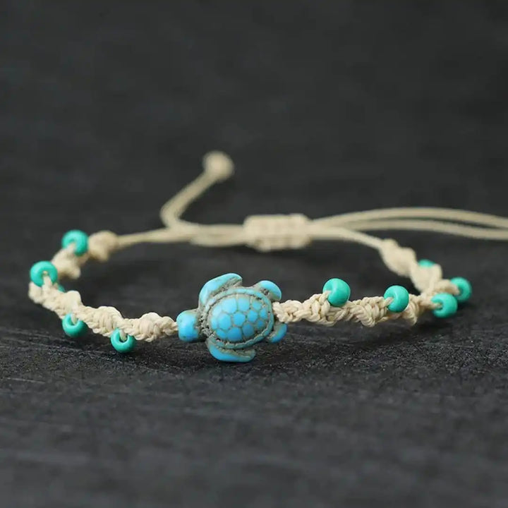 Boho Turtle Beaded Cord Bracelet