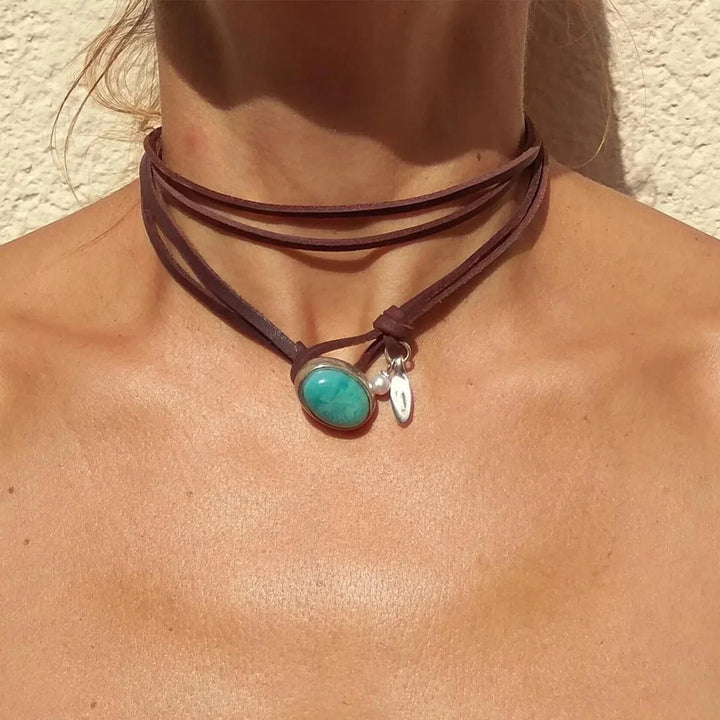 Boho Turquoise Pendant Necklace