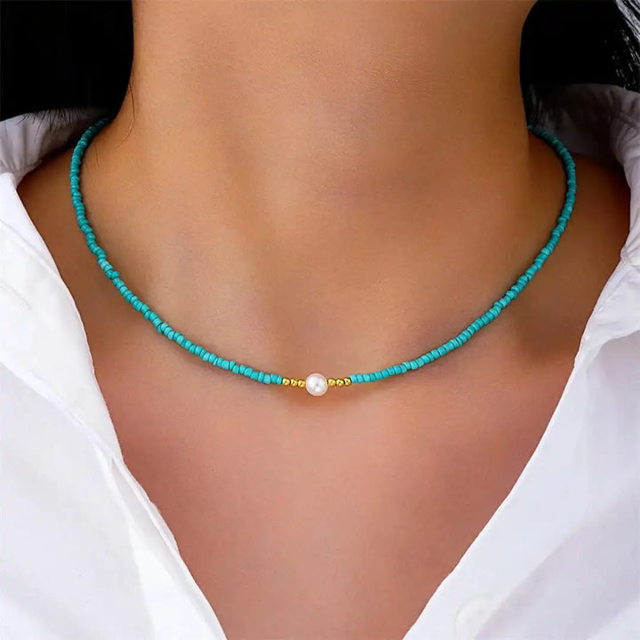 Baroque Turquoise Pearl Necklace