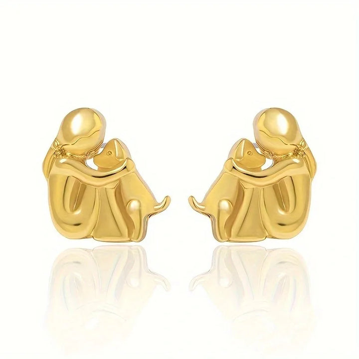 Two-tone silver and gold huggie earrings