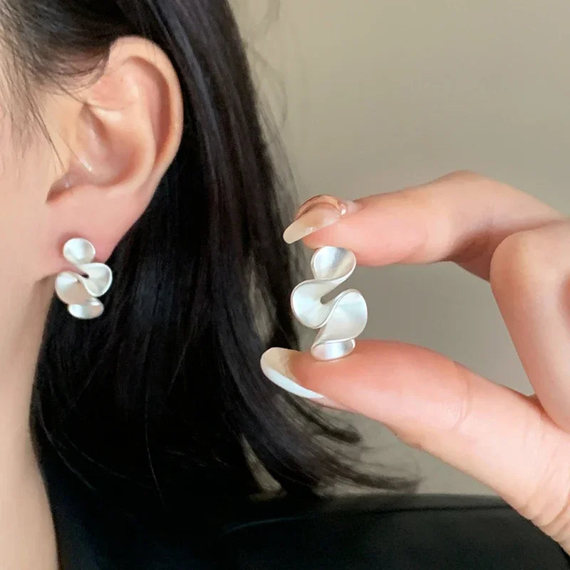 Blossom Stud Earrings in Sterling Silver with 18K Gold - Haller