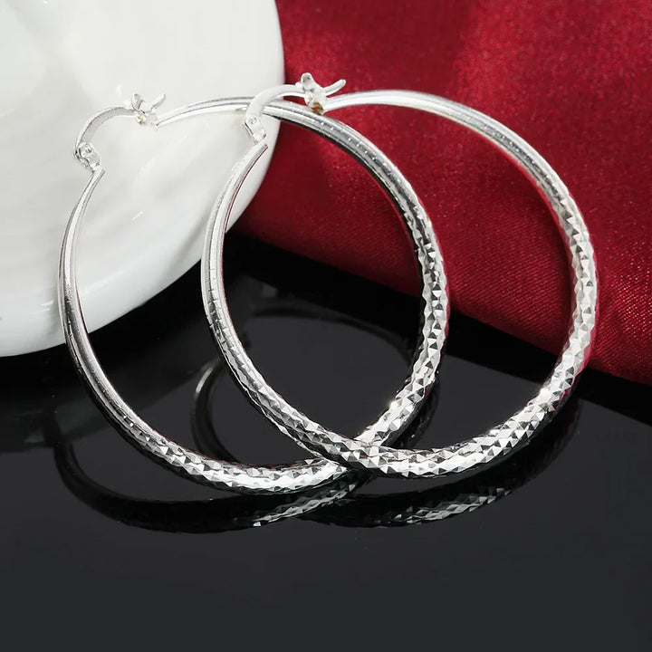 Round Sterling Silver Hoop Earrings - Haller