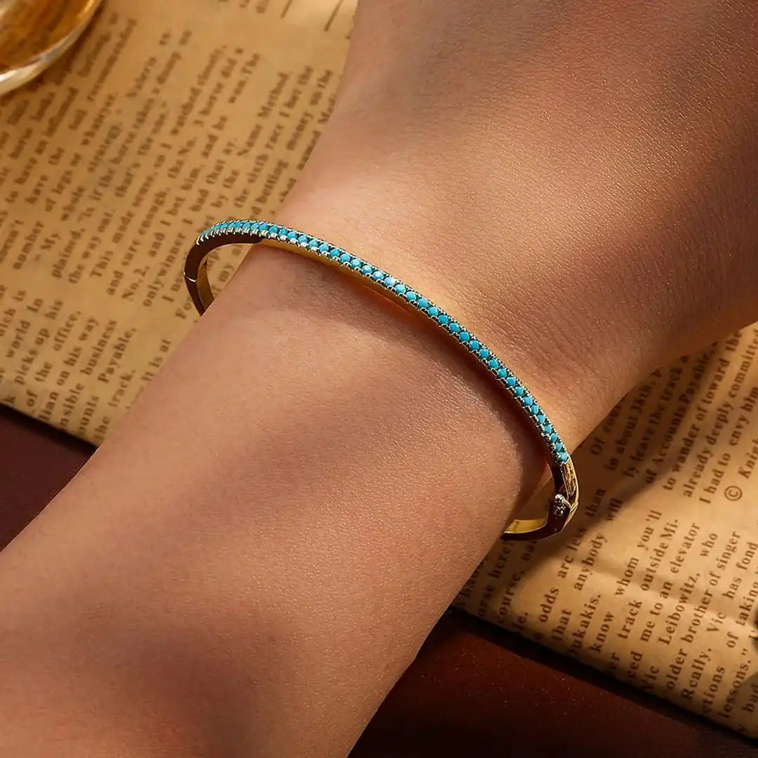 Gold-Tone Turquoise Stone Bracelet