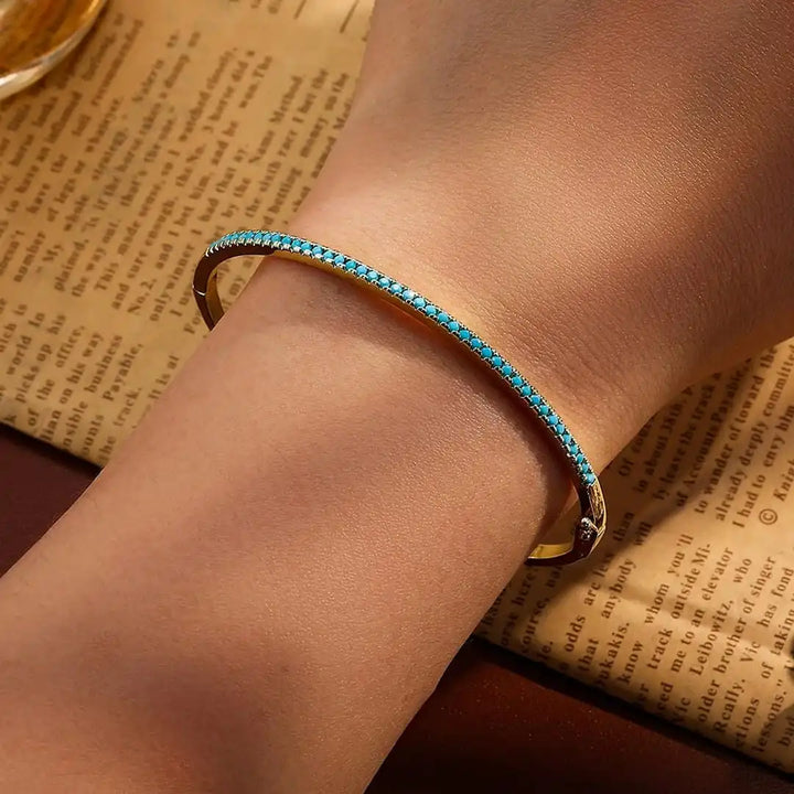 Gold-Tone Turquoise Stone Bracelet