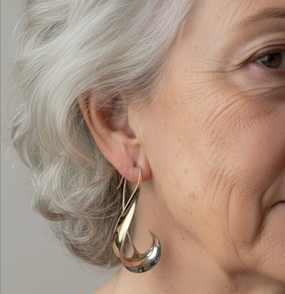 Vintage hanging gold earrings