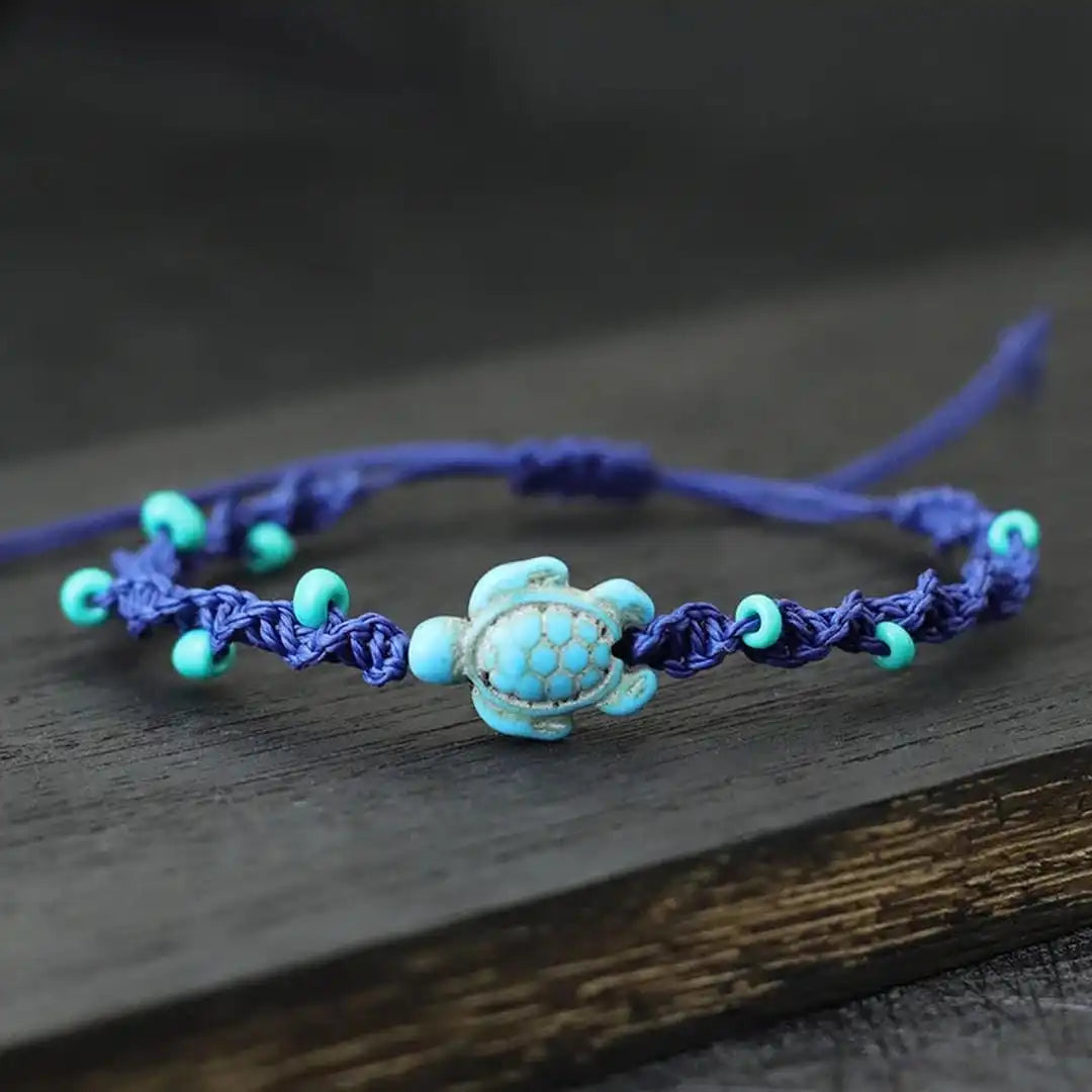 Boho Turtle Beaded Cord Bracelet