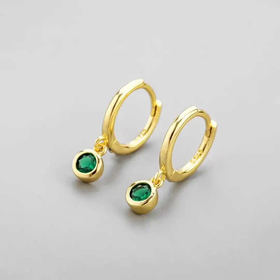 Shimmering green zircon earrings