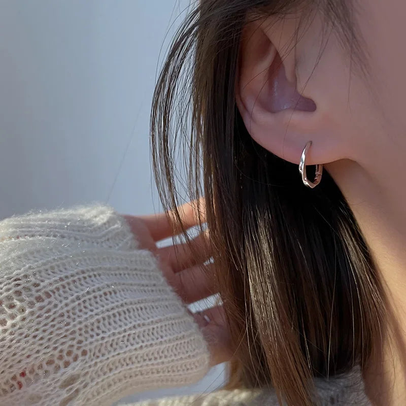 Round sterling silver earrings with inlay - Haller