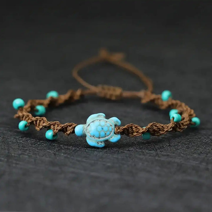 Boho Turtle Beaded Cord Bracelet