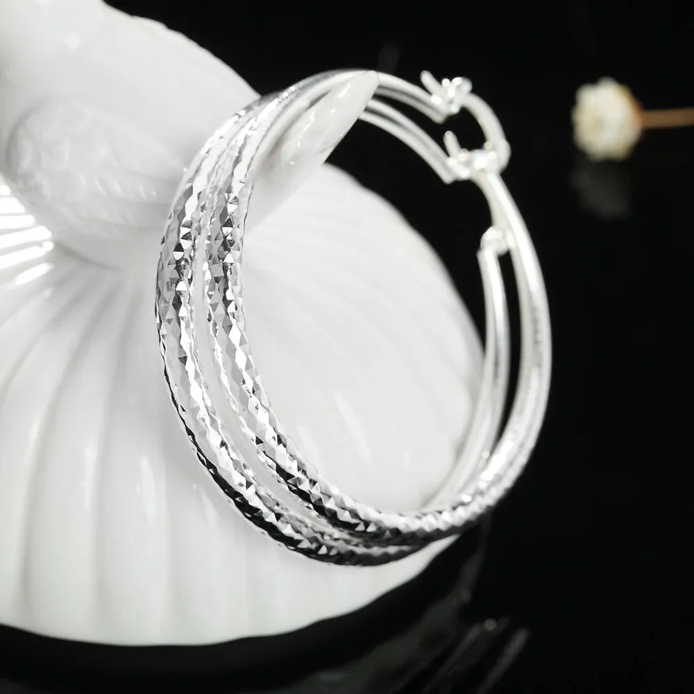 Round Sterling Silver Hoop Earrings - Haller