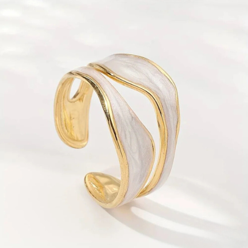 Open Bezel Set Ring Gold-Plated - Haller