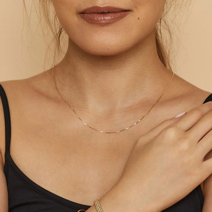 Bodega Box Necklace - White Gold