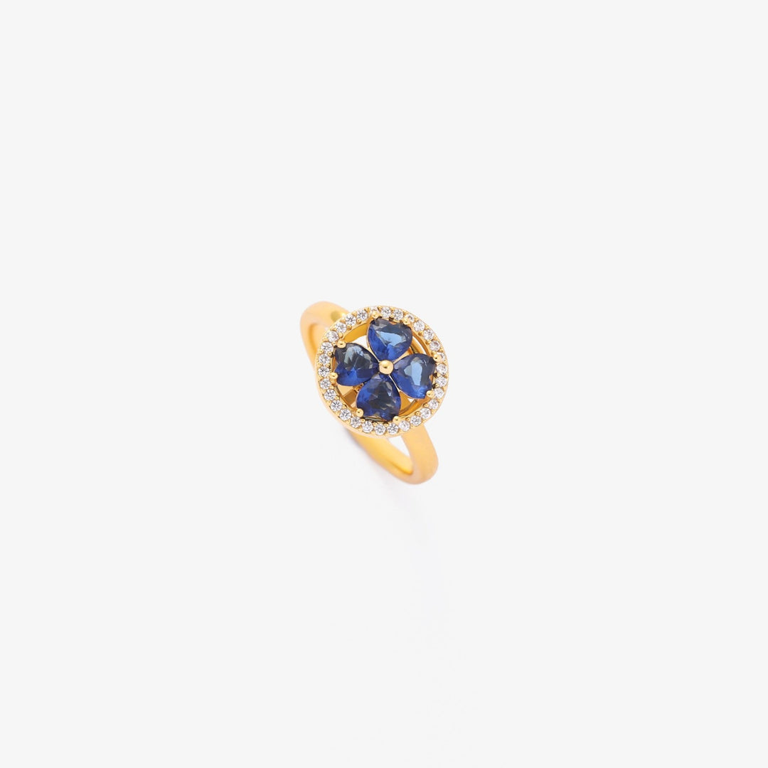 Sapphire Hearts Rotating Ring | Gold