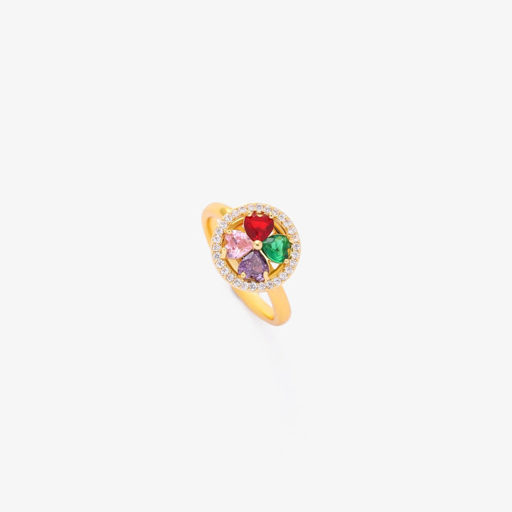 Color Wave Hearts Spinner Ring | Gold