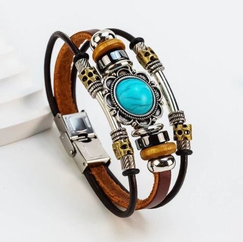 Vintage Turquoise Bracelet with Clasp