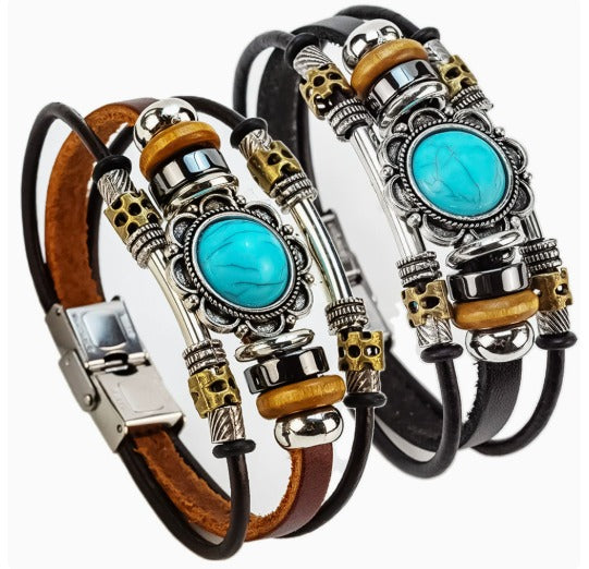 Vintage Turquoise Bracelet with Clasp