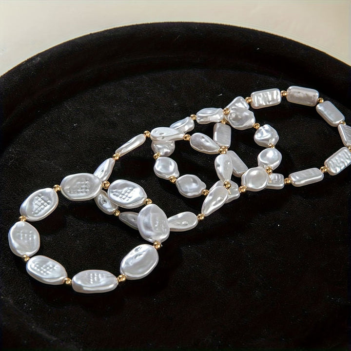 Set of 4 Pearl Statement Bracelets