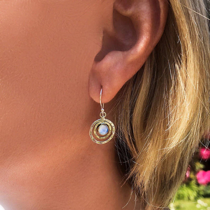 Oval drop earrings in the moonlight