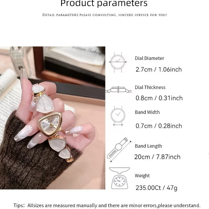 Gold Pearl-Stone Wristwatch