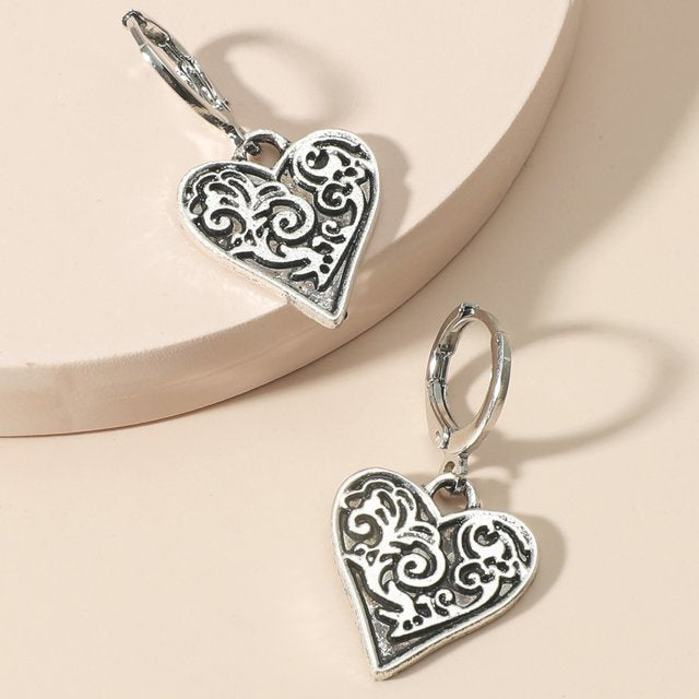 Elegant Heart Drop Earrings
