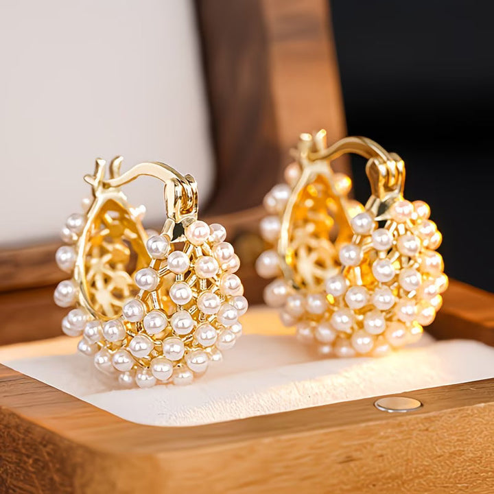 Massive Pearl Hoop Earrings