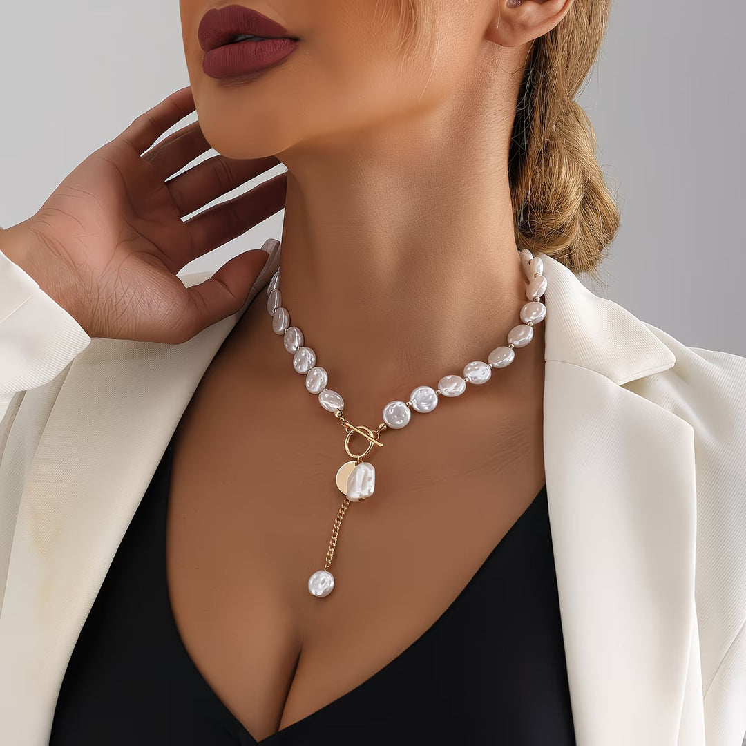 Baroque Pearl Necklace with Toggle Clasp