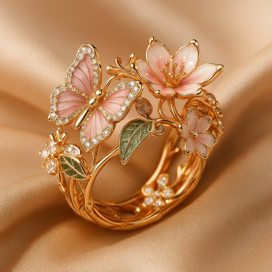 Sparkling Butterfly Zirconia Ring