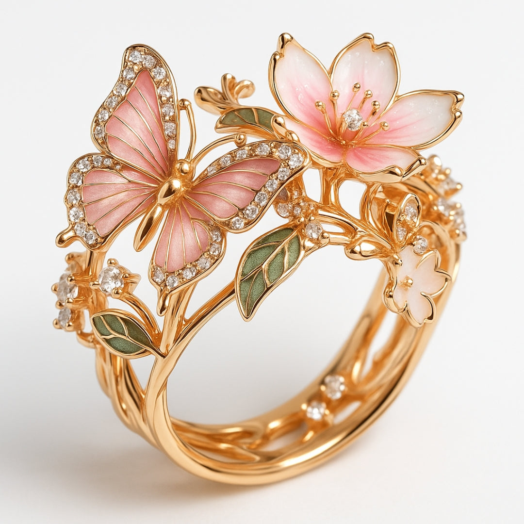 Sparkling Butterfly Zirconia Ring