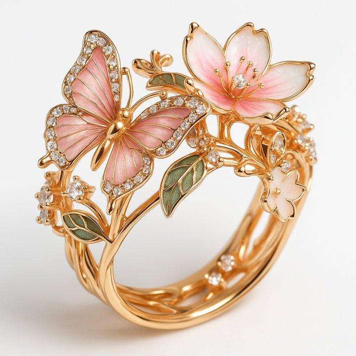Sparkling Butterfly Zirconia Ring