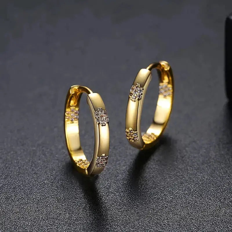 Gold Blossom Hoop Earrings