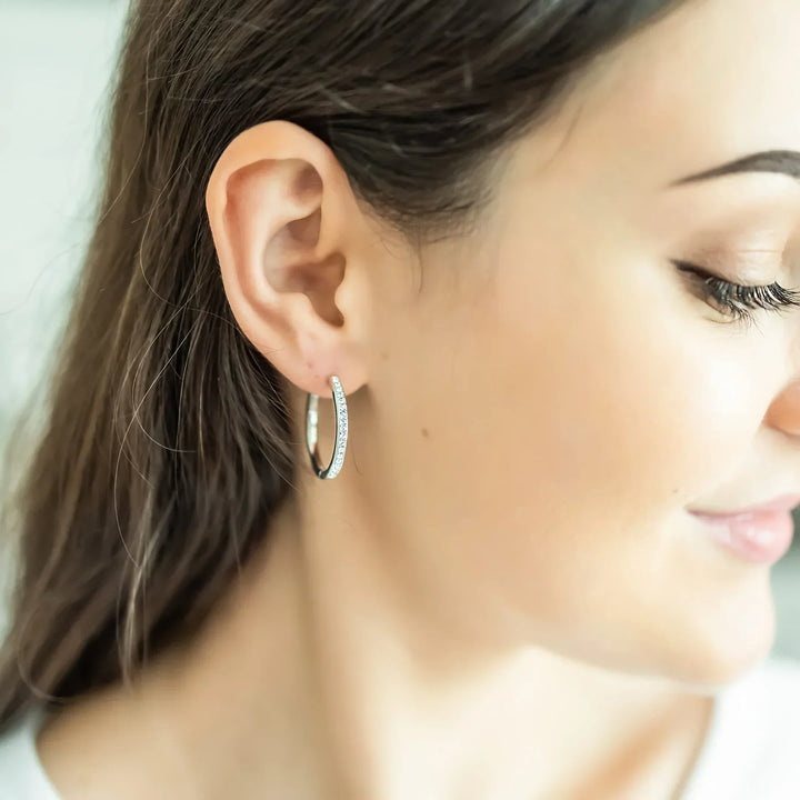 Sorel Pavé Earrings | White Gold