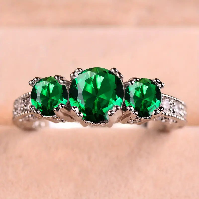 Timeless Ring with Sparkling Emeralds - Haller