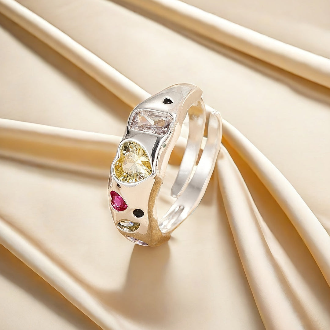 Open Rainbow Zirconia Ring